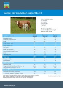 Suckler calf production costs 2017/18: cover